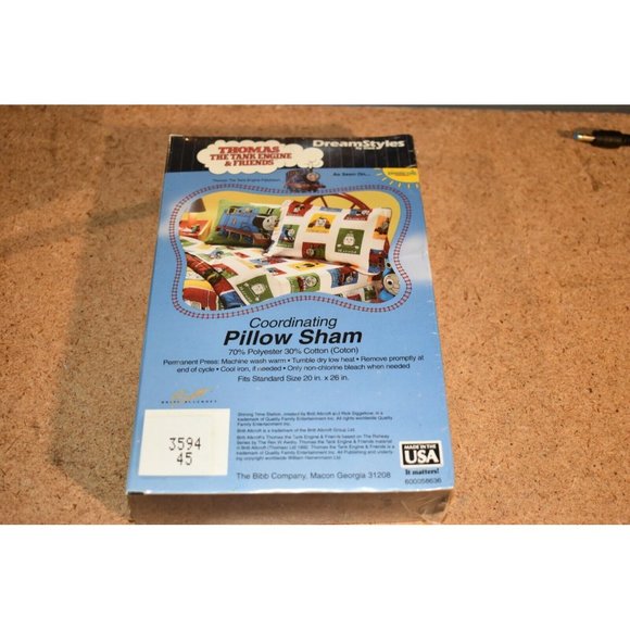 1992 Britt Allcroft Limited Thomas the Train & Friends Pillow Shams 2 Standard - Picture 8 of 10
